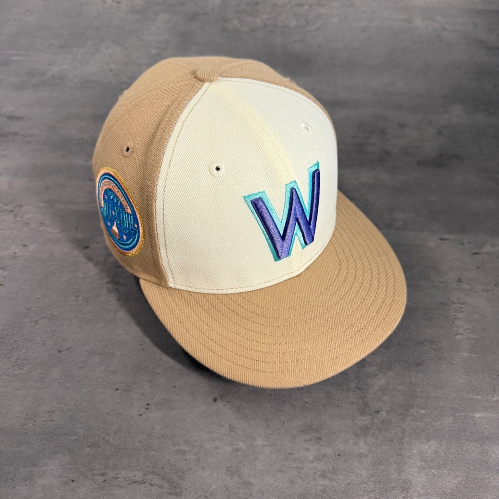 Hat Club Washington Senators New Era Cap‎ 7 1/4 Tan White Sugar Shack 2.0 Mint